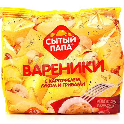Вареники Сытый Папа с картофелем, луком м грибами 450г