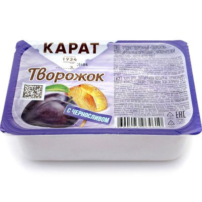 Творожок Карат 9% 230г фруктовый с черносливом