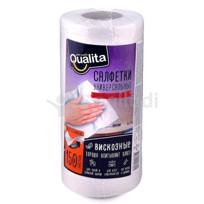Салфетки для уборки в рулоне Qualita 150шт