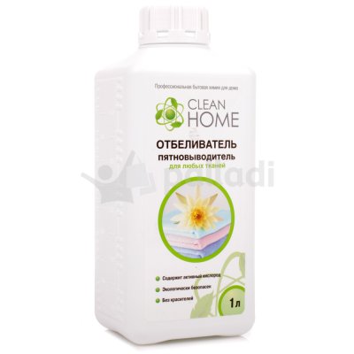 ЭКО Отбеливатель-пятновыводитель CLEAN HOME для любых тканей 1л