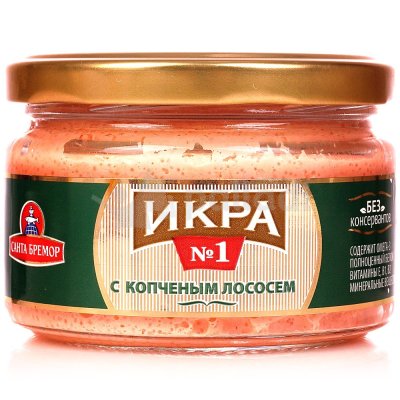 Икра Мойвы Санта Бремор 270г с копченым лососем