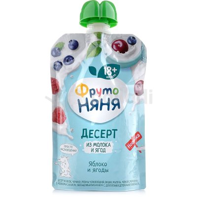 Десерт Фруто Няня 90г молоко/вишня/рябина/смородина м/у