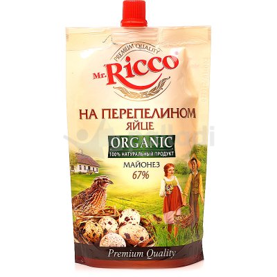 Срок до 23.02.2020г Майонез Mr. Ricco 200г дой/пак на перепелином яйце 67%