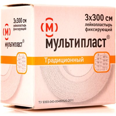 Лейкопластырь катушка 3х300см Мультипласт