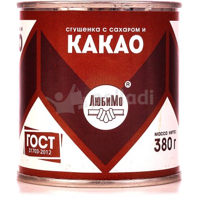 Какао молоко сгущенное ЛюбиМо РВ 380г ж/б