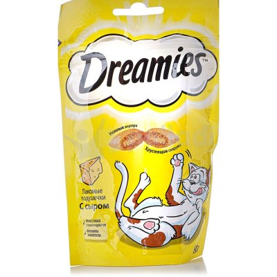 Корм для кошек Dreamies 60г подушечки с сыром