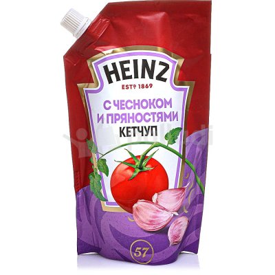 Кетчуп Heinz 350г с чесноком и пряностями дой/пак 