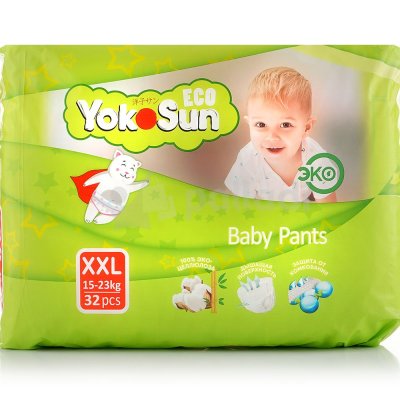 Трусики-подгузники YOKO SUN ECO для детей XXL 15-23кг 38шт