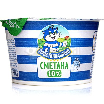 Сметана Простоквашино 10% 180г 1/6
