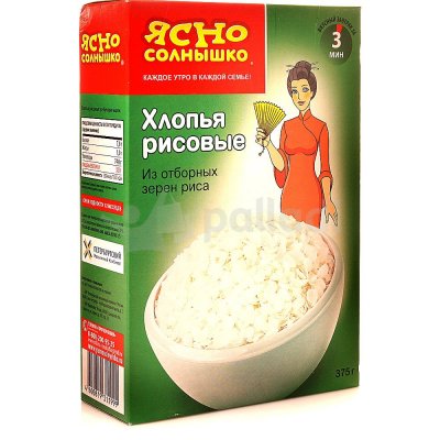 Хлопья Ясно солнышко 375г рисовые