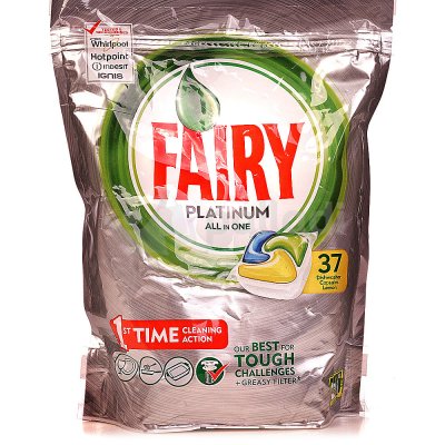 Средство для мытья посуды в капсулах для посудомоечных машин Fairy Platinum All in 1 37шт