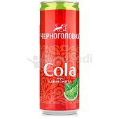 Напиток газированный Черноголовка Cola 0,33л лайм-мята ж/б