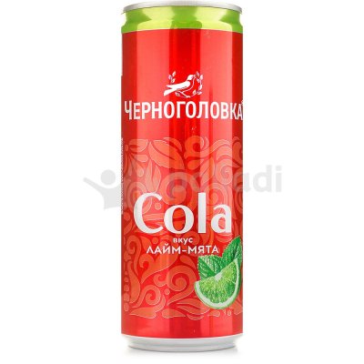 Напиток газированный Черноголовка Cola 0,33л лайм-мята ж/б