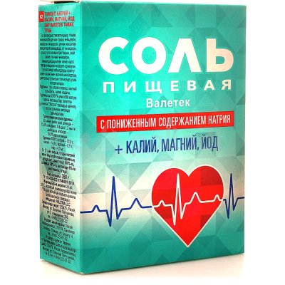 Соль пищевая 350г с пониженным содержанием натрия + калий, магний, йод