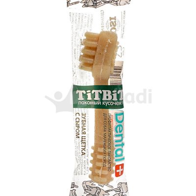 Лакомство для собак Dental+ зубная щетка с сыром TiTBiT 13г