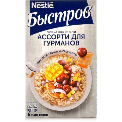 Каша Быстров Nestle 228г Ассорти с вишней, кешью,кокосом