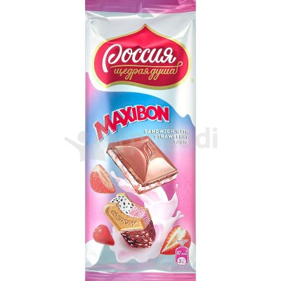 Шоколад Россия 80г MAXIBON клубника