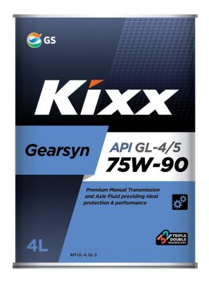 Масло трансмиссионное 75W90 GL-4/5 KIXX GEARSYN PAO+VHVI 4л синтетическое
          Артикул: L296344TE1