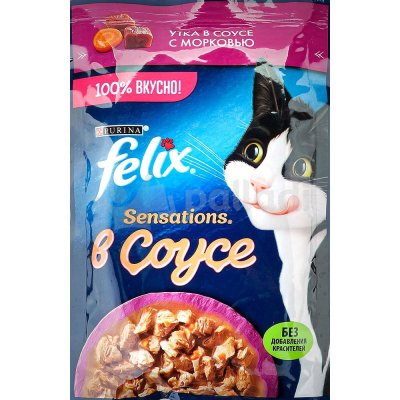 Felix Sensations 75г с уткой в соусе с морковью