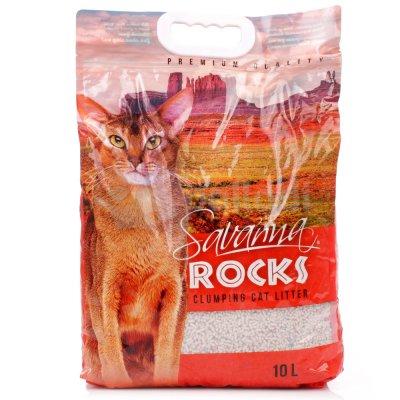 Наполнитель для кошек комкующийся SAVANNA ROCKS без запаха 10л 54989