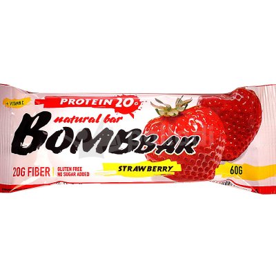 Батончик BOMBbar 60г клубника