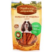 Колбаски из индейки с рисом для собак 85 г Деревенские лакомства 54516