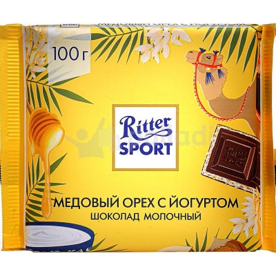 Шоколад Ritter SPORT 100г Молочный медовый орех с йогуртом