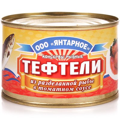 Тефтели рыбные в томате 250г Янтарное 