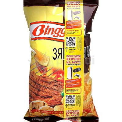 Чипсы Бингрей Зяки-зяки 80г с пикантным вкусом говядины