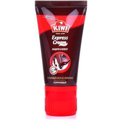Крем для обуви KIWI EXPRESS CREAM 50мл Защита и блеск Коричневый