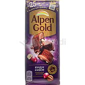 Шоколад Альпен Гольд молочный фундук/изюм 85г 