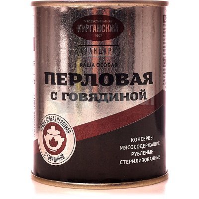 Каша Стандарт перловая с говядиной 340г ж/б Курганский м/к