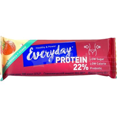Батончик мюсли Everyday PROTEIN 40г клубника-злаки