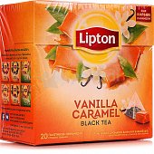 Чай Липтон 20 пирамидок Vanilla Caramel черный