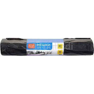 Мешки для мусора Office Clean 60л 30шт особопрочные