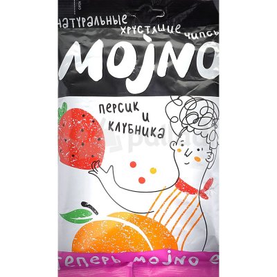 Чипсы MOjNO фруктовые персик-клубника со вкусом милкшейк 75г
