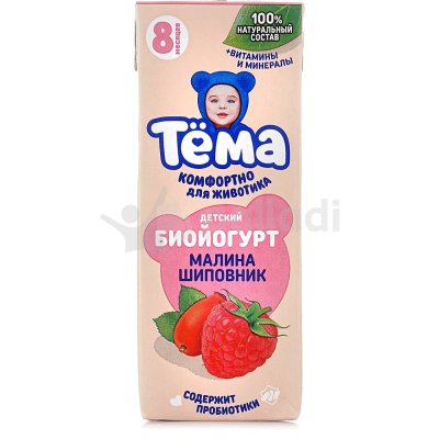 Биойогурт Тема 2,8% 210г малина шиповник