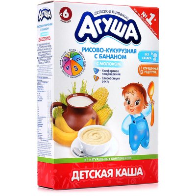 Каша Агуша 200г Рисово-кукурузная с бананом