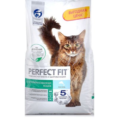 Корм Perfect Fit 10кг для стерилизованных кошек лосось 