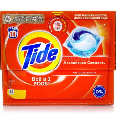 Капсулы для стирки TIDE Альпийская свежесть 12шт/16,8г