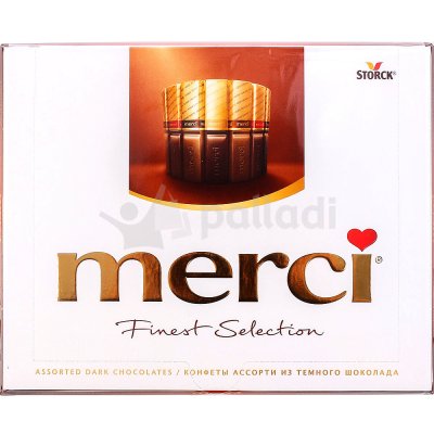 Набор шоколадных конфет Merci 250г темный шоколад