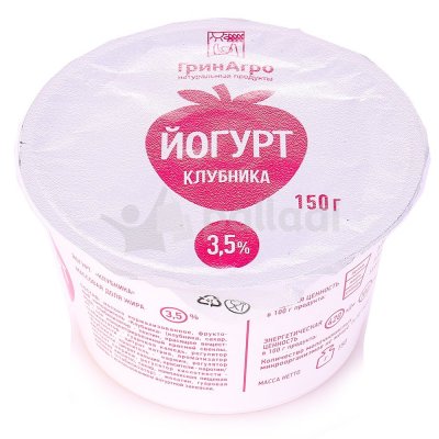 Йогурт ГринАгро 3,5% 150г клубника 