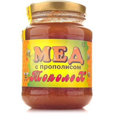Мед 350г с прополисом Тополёк ст/б