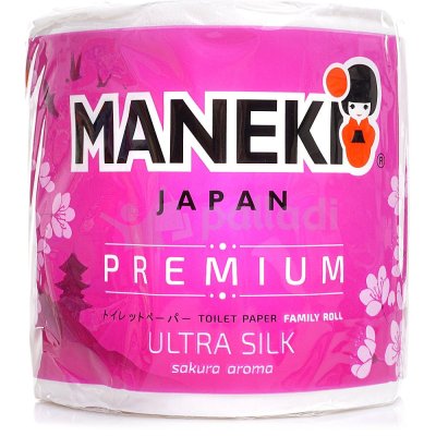 Бумага туалетная Maneki SAKURA 3-х слойная 30м, 1 рулон  