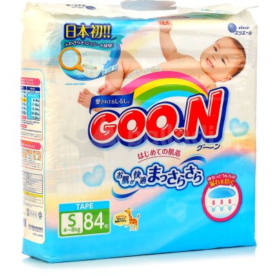 УД Подгузники GOON для детей S 4-8кг 84шт 