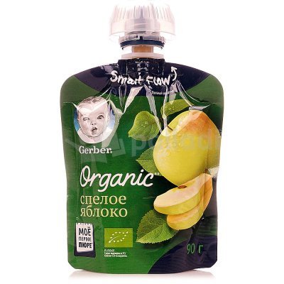 Пюре Гербер ORGANIC 90г спелое яблоко м/ у