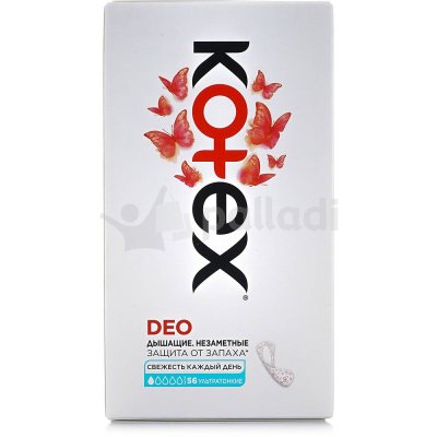 Прокладки гигиенические ежедневные KOTEX Супер тонкие Deo 56шт