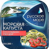 Морская капуста маринованная Русское Море по-корейски 200г с луком и сладким перцем