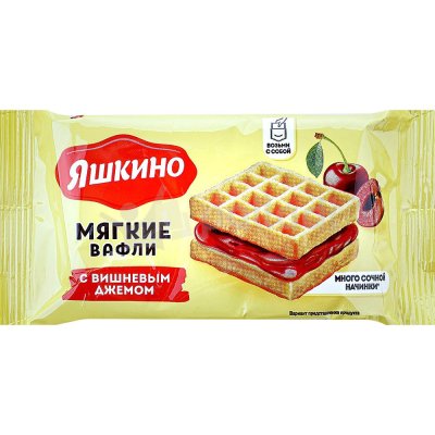 Вафли мягкие Яшкино с вишневым джемом 40г 