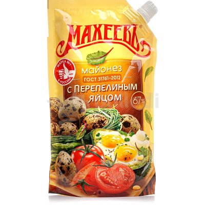 Майонез Махеевъ 400мл дой/пак с перепелинным яйцом 1/20